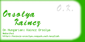 orsolya kaincz business card